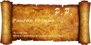 Paschke Primusz névjegykártya